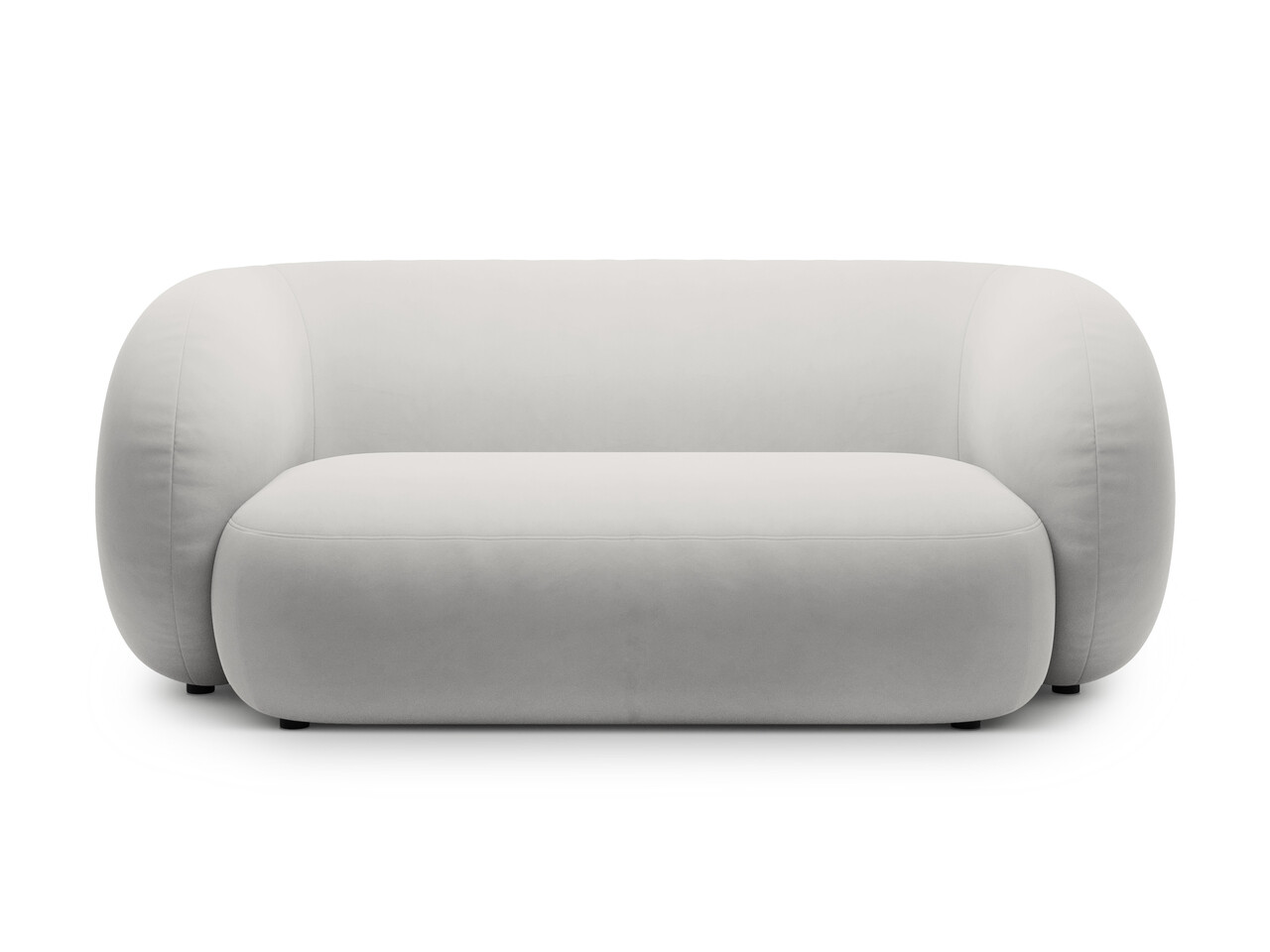 Canapea modulara 2 locuri, Kate, Micadoni Home, 183x99x76 cm, catifea, gri deschis - imagine 5